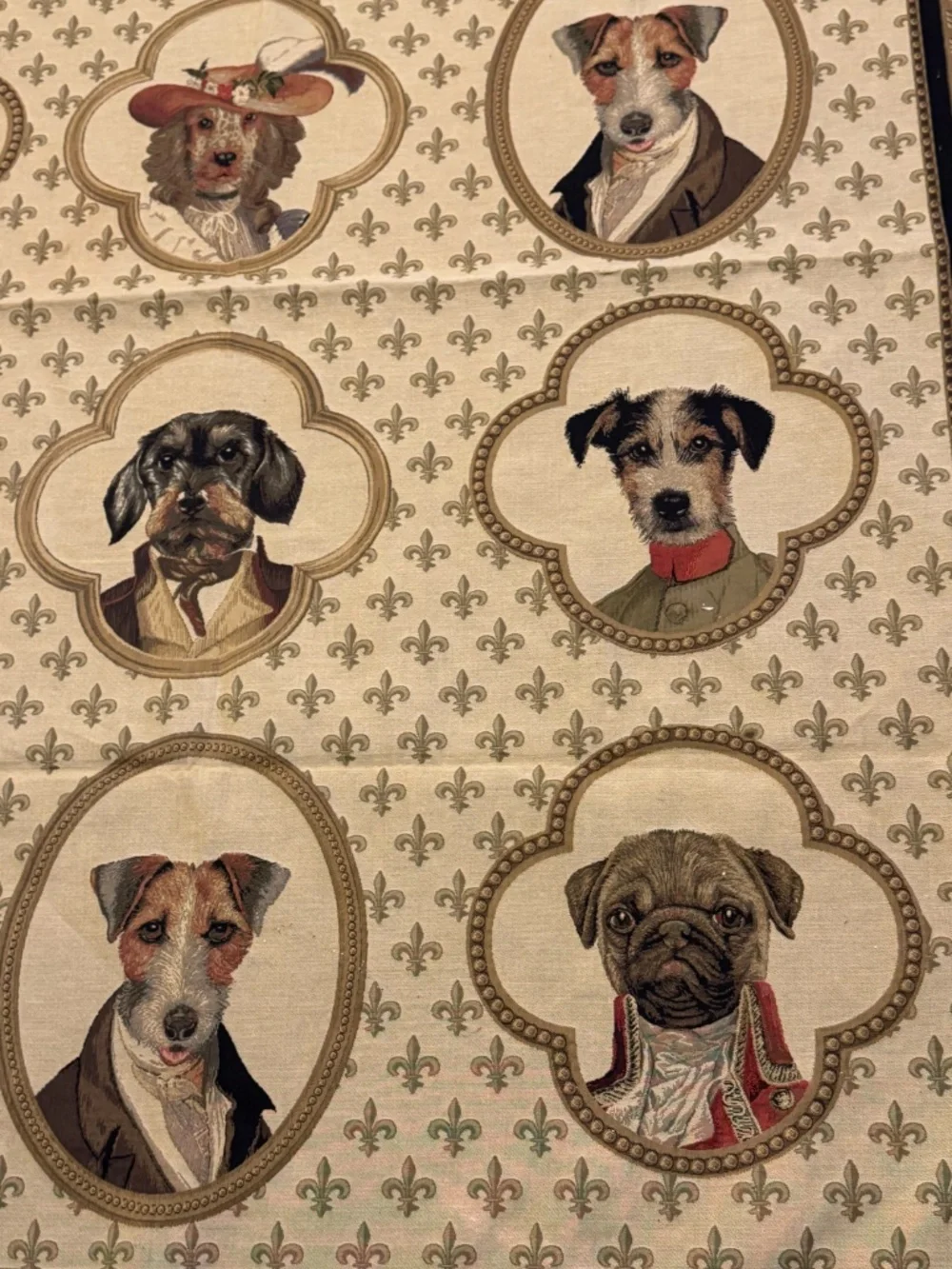Thierry Poncelet Aristocratic Dogs Woven Tapestry Throw Belgian Jacquard